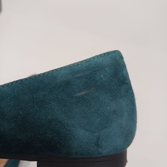 Vionic POSEY Suede Perforated Pointed Toe Flats Size 8 Turquoise Teal - Picture 10 of 12